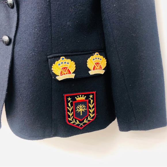 Vintage NCI Collections Navy Wool Blazer with Patches - Picture 2 of 16